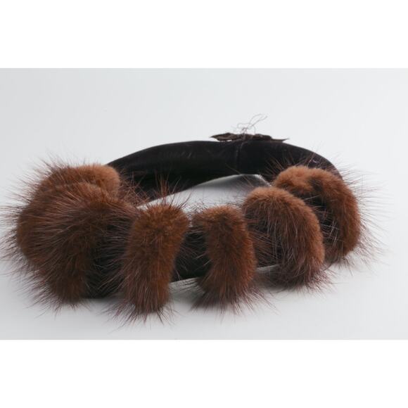 Vintage 1960s Dark Brown Mink Fur Topper Pillbox Hat Classic Retro One Size main image 6